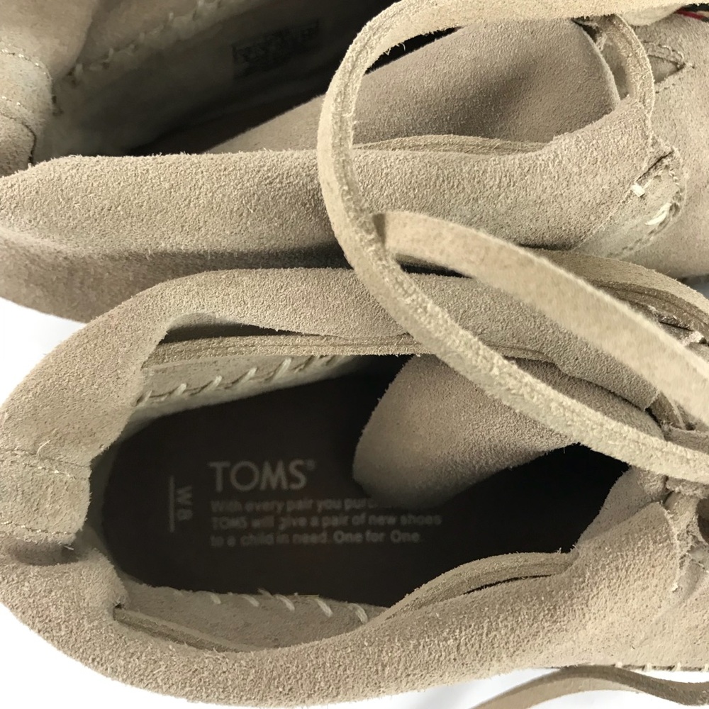 TOMS Womens Tan Tribal Embroidery Suede Booties - Picture 3 of 6